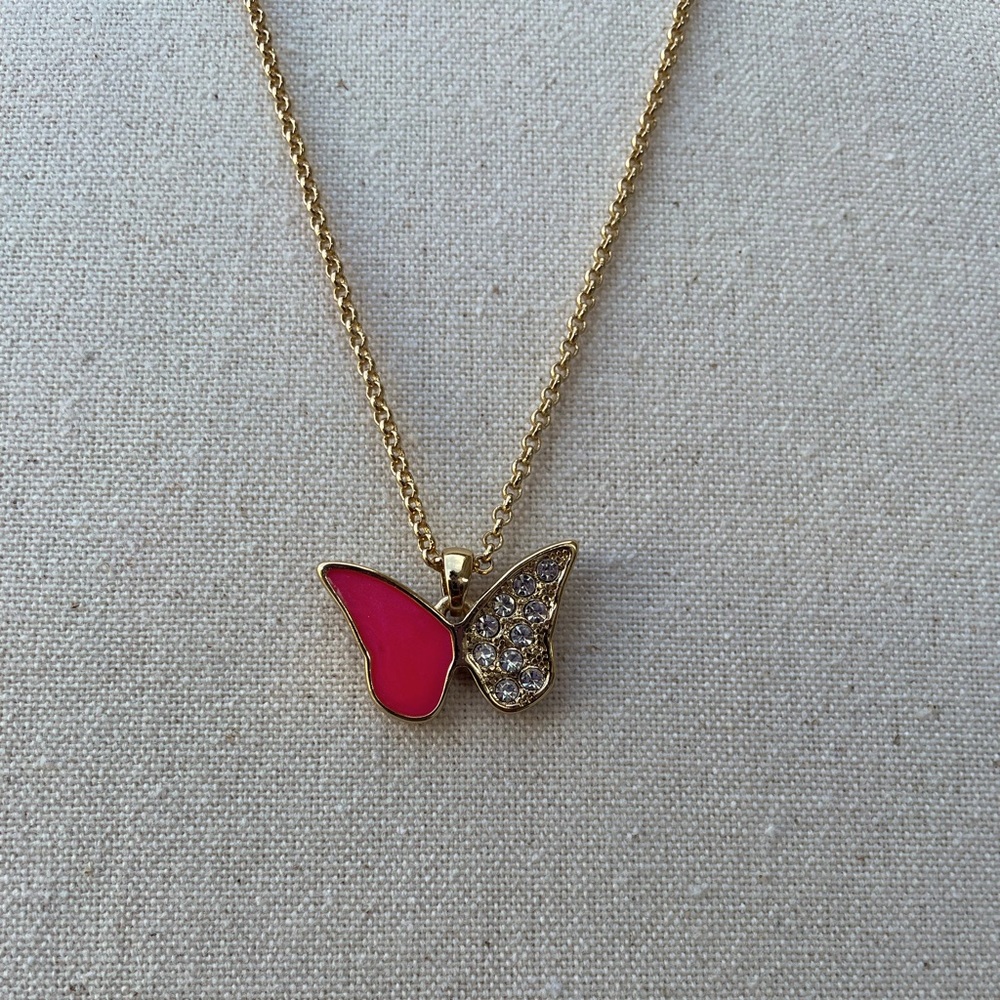 18k gold plated butterfly necklace
